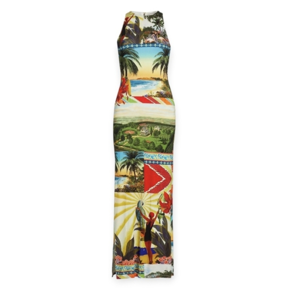 Alice + Olivia Pania Racerback Maxi Dress in Island Dreams‎ Size 6 New With Tags - Picture 4 of 9